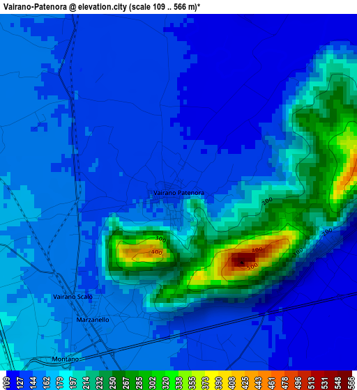 Vairano-Patenora elevation map