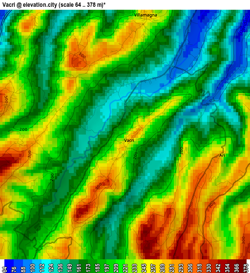 Vacri elevation map