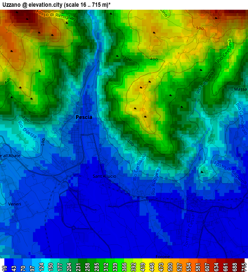 Uzzano elevation map