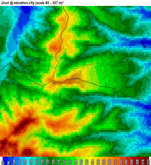 Ururi elevation map