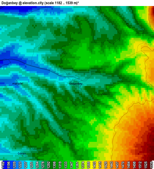 Doğanbey elevation map