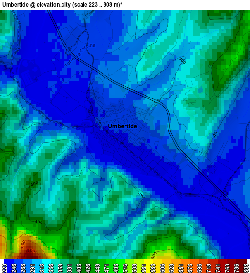 Umbertide elevation map