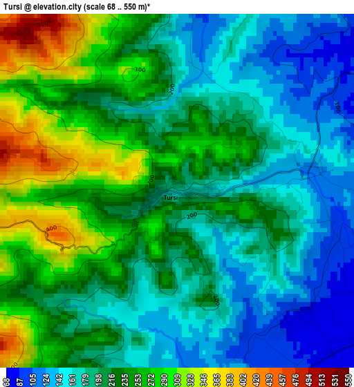 Tursi elevation map