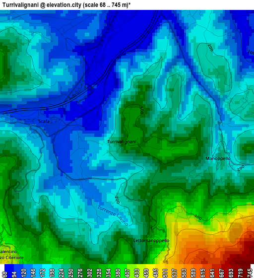 Turrivalignani elevation map