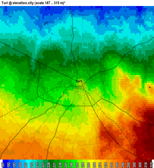 Turi elevation map