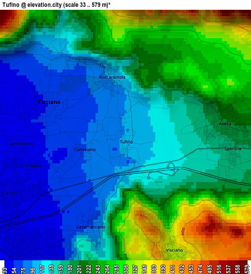 Tufino elevation map