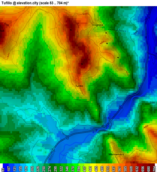 Tufillo elevation map