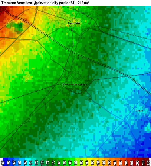 Tronzano Vercellese elevation map