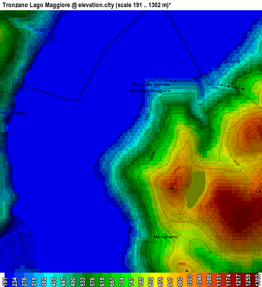 Tronzano Lago Maggiore elevation map