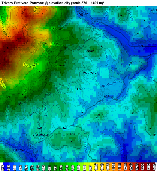 Trivero-Prativero-Ponzone elevation map