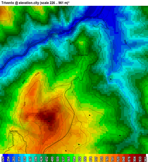 Trivento elevation map