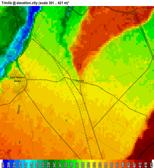 Trinità elevation map