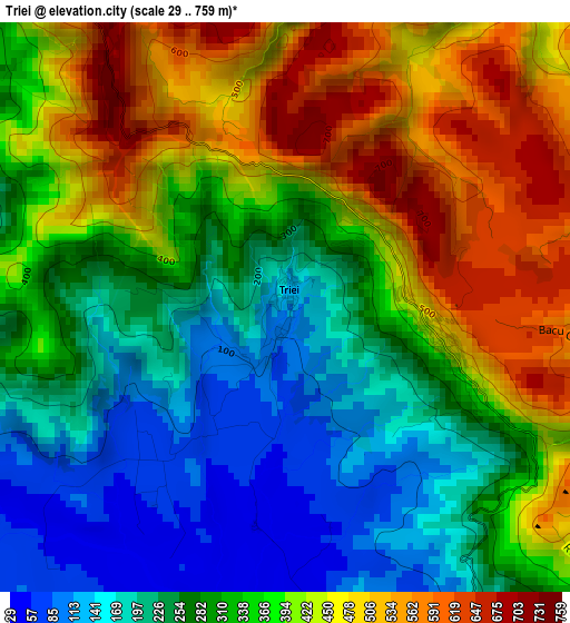 Triei elevation map