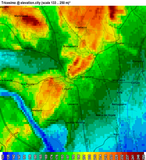 Tricesimo elevation map