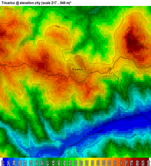 Tricarico elevation map