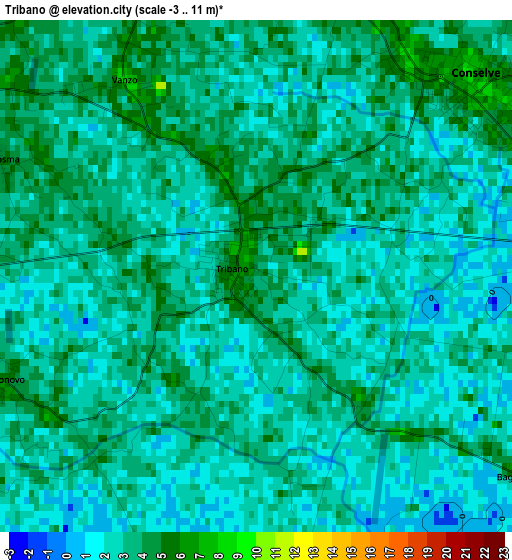 Tribano elevation map