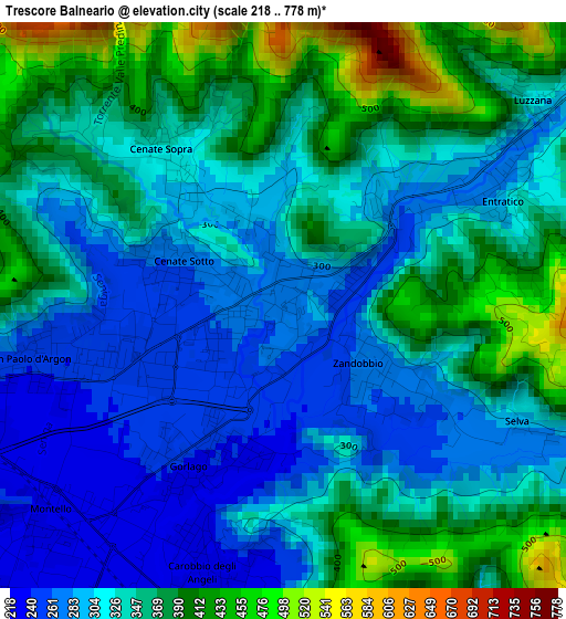 Trescore Balneario elevation map