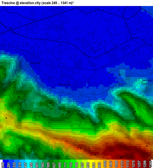 Trescine elevation map