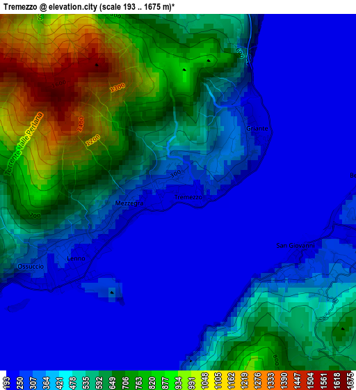 Tremezzo elevation map