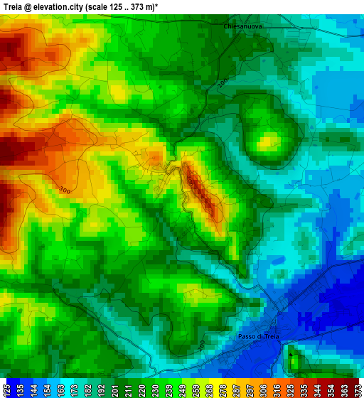 Treia elevation map