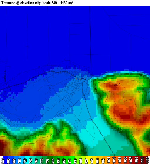 Trasacco elevation map