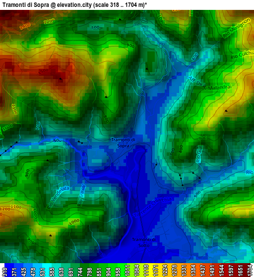 Tramonti di Sopra elevation map