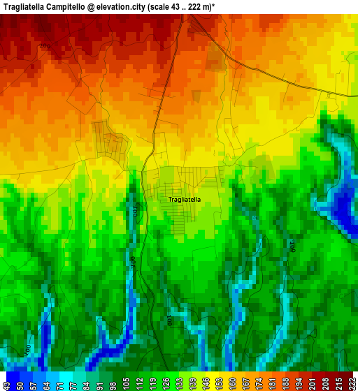 Tragliatella Campitello elevation map