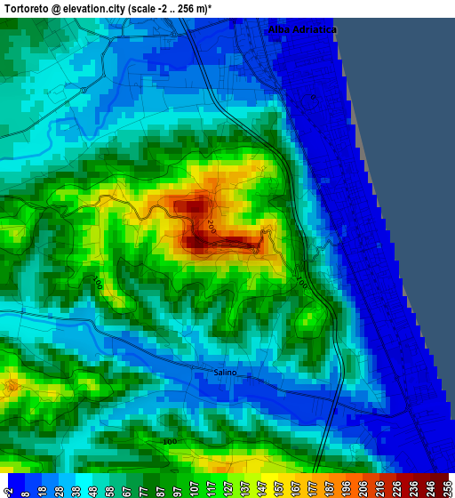 Tortoreto elevation map