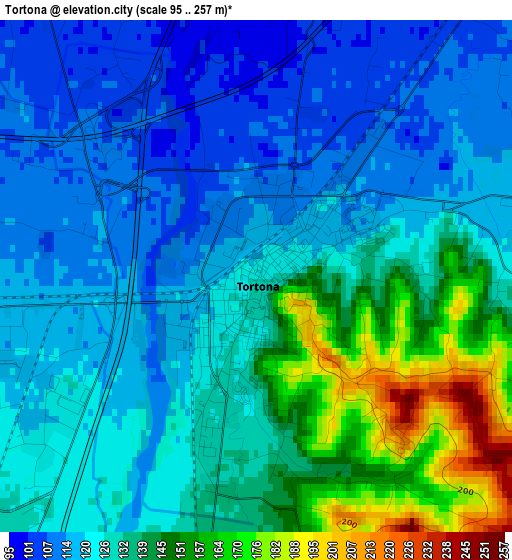 Tortona elevation map