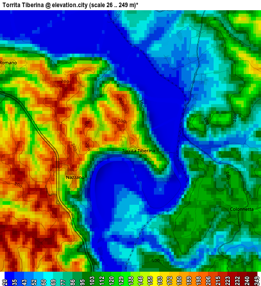 Torrita Tiberina elevation map