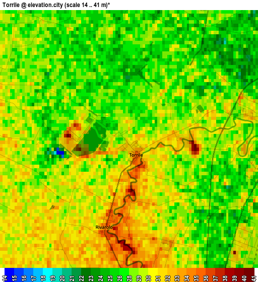 Torrile elevation map