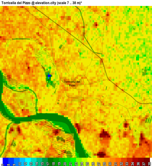 Torricella del Pizzo elevation map