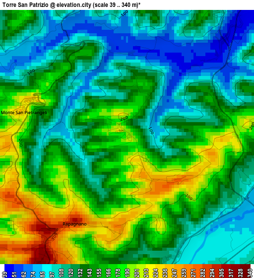 Torre San Patrizio elevation map