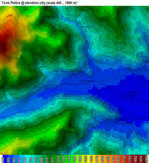 Torre Pellice elevation map