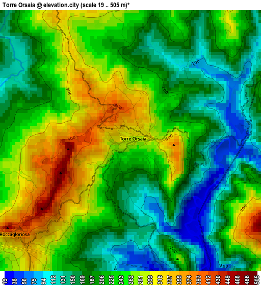 Torre Orsaia elevation map