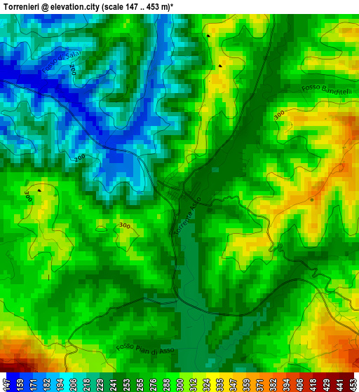 Torrenieri elevation map