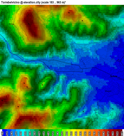 Torrebelvicino elevation map