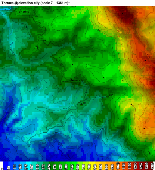 Torraca elevation map