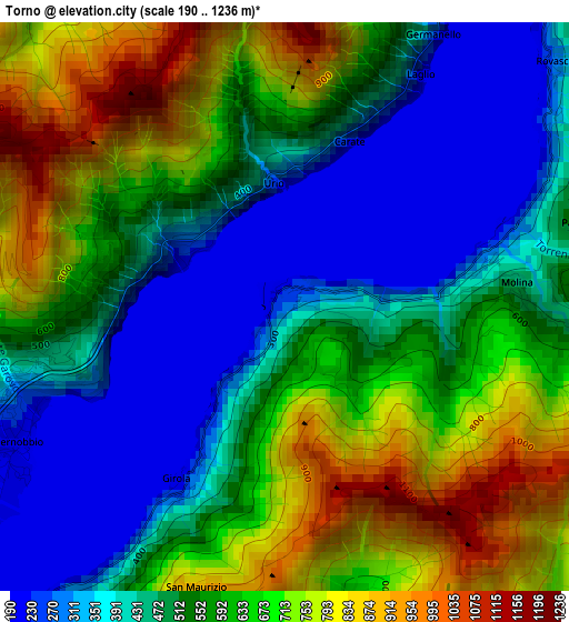 Torno elevation map