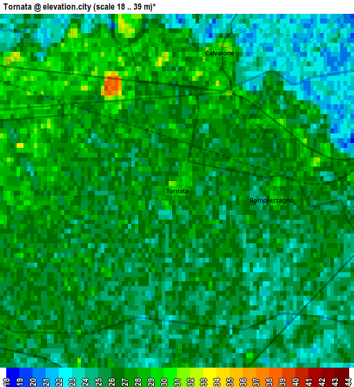 Tornata elevation map