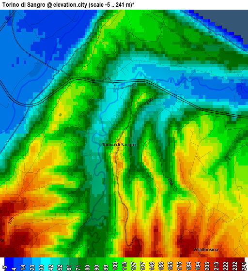 Torino di Sangro elevation map