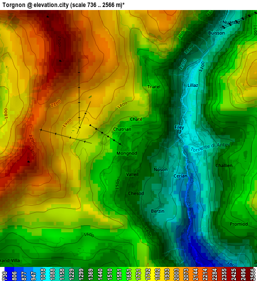 Torgnon elevation map