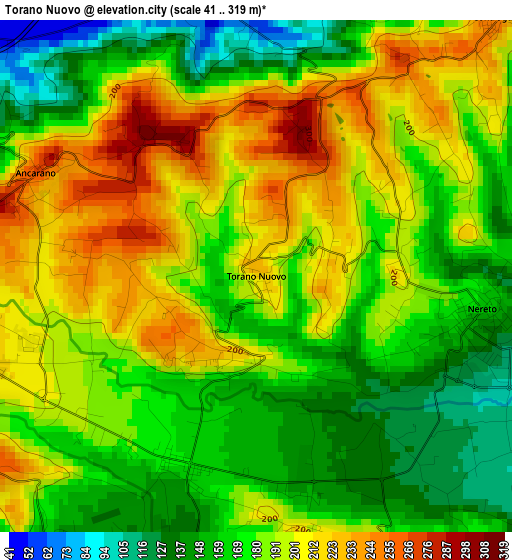 Torano Nuovo elevation map