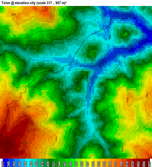 Tolve elevation map