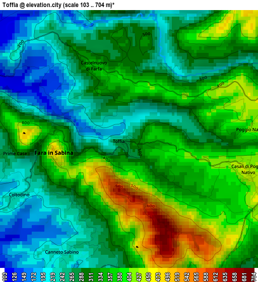 Toffia elevation map