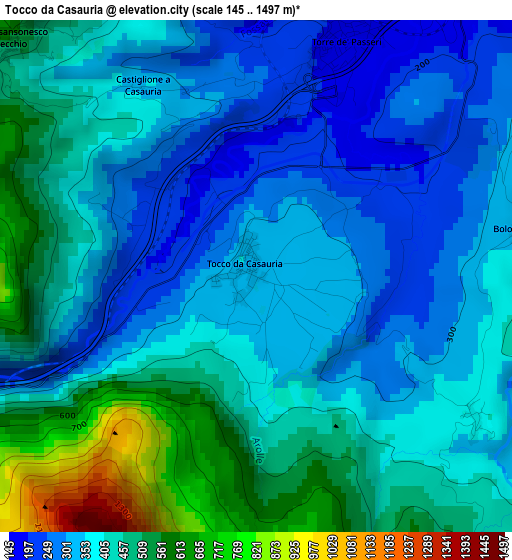 Tocco da Casauria elevation map