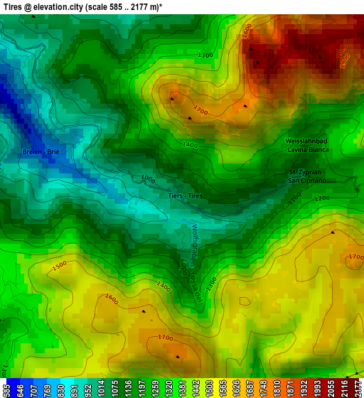 Tires elevation map