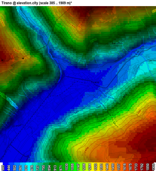 Tirano elevation map