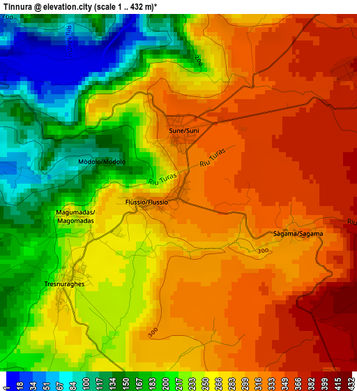 Tinnura elevation map