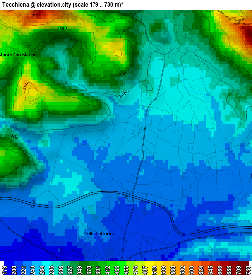 Tecchiena elevation map